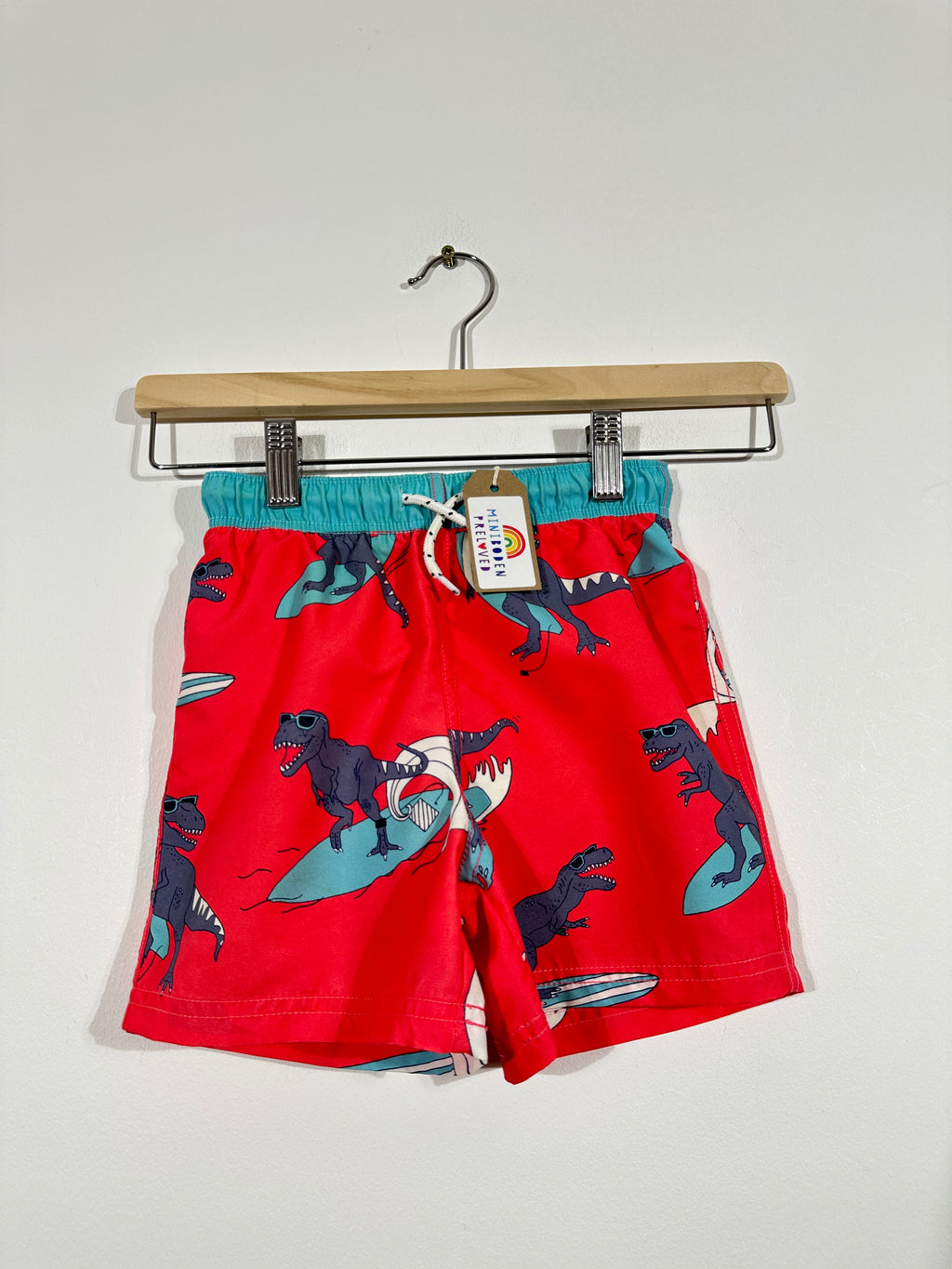 Coral T-Rex Print Swim Shorts (4-5 Years)