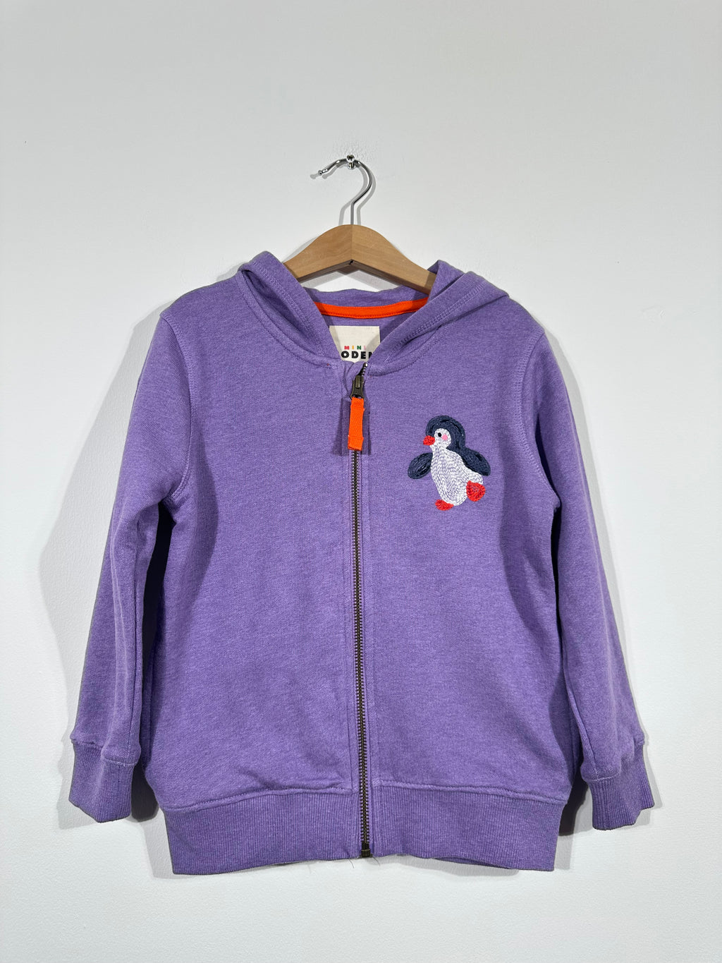 NEW Purple Penguin Zip Hoodie (Age 4-5)