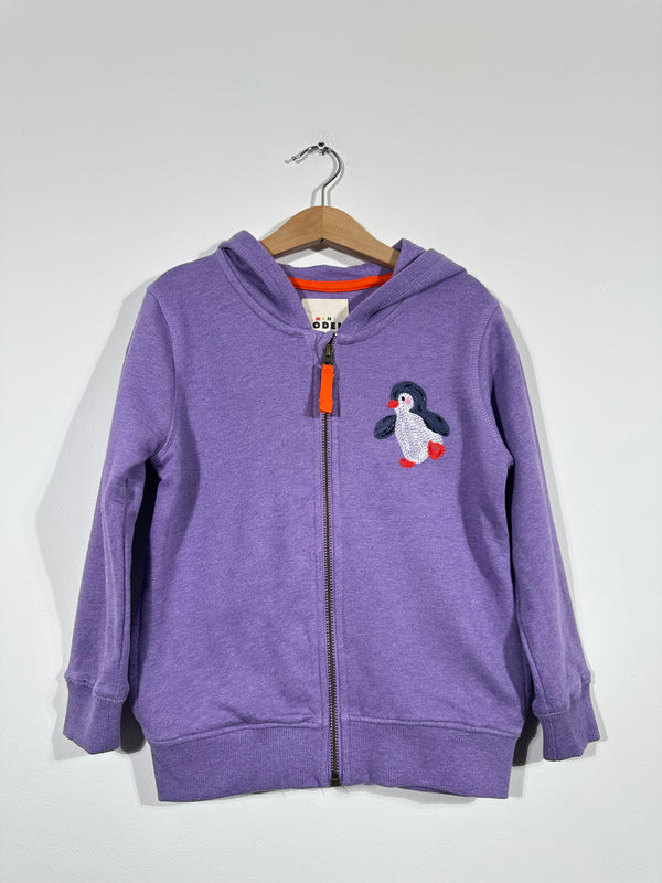 NEW Purple Penguin Zip Hoodie (Age 4-5)