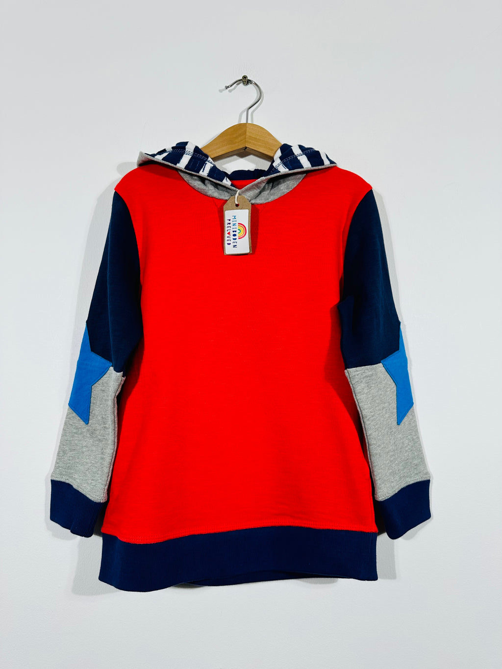 NEW Red Hoodie With Applique Star Arms (5-6 Years)