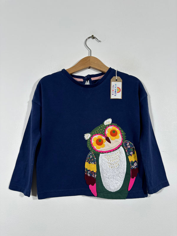 Navy Embroidered Owl Top (2-3 Years)