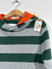 Soft Green & Grey Striped Hoodie (6-7 Years)