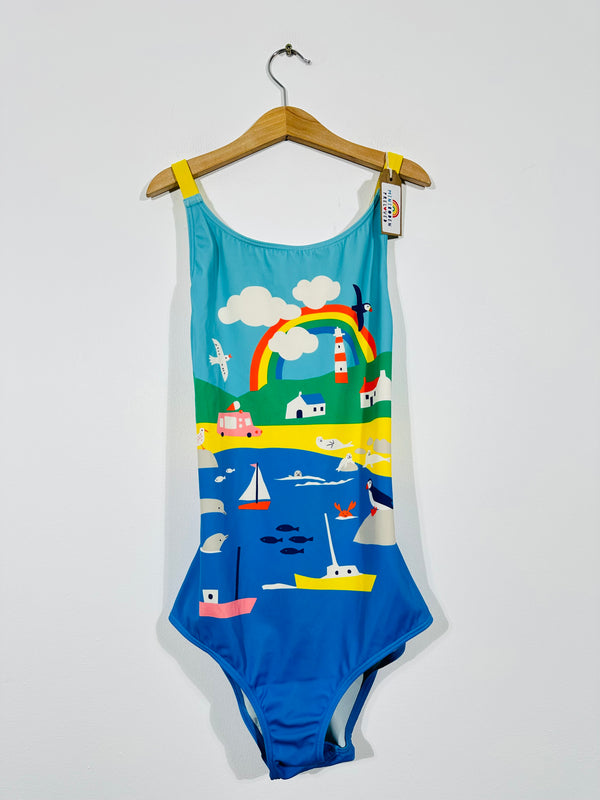 Vibrant Seaside Design Swimsuit (13-14 Years)