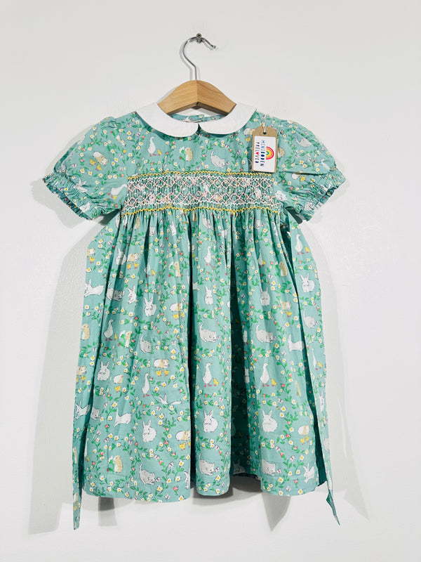 Beautiful Smocked Rabbit Meadow Dress (2-3 Years)