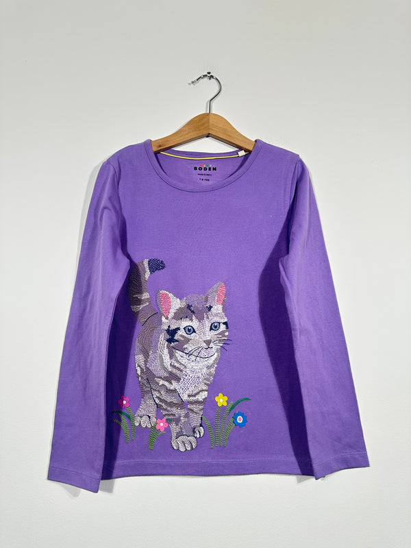 NEW Embroidered Kitten Top (Age 4-5)