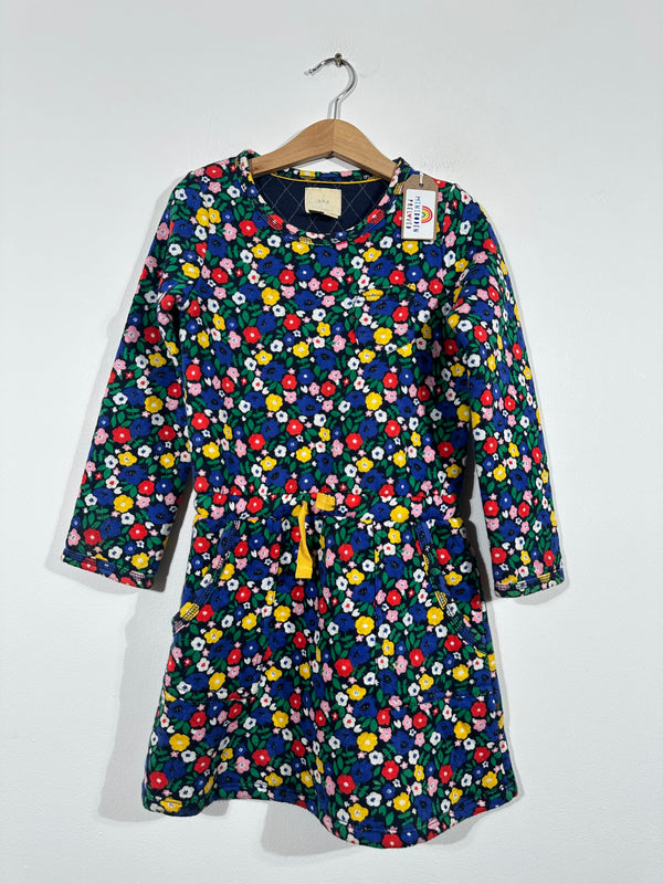 Quilted Dark Floral Winter Dress (5-6 Years)