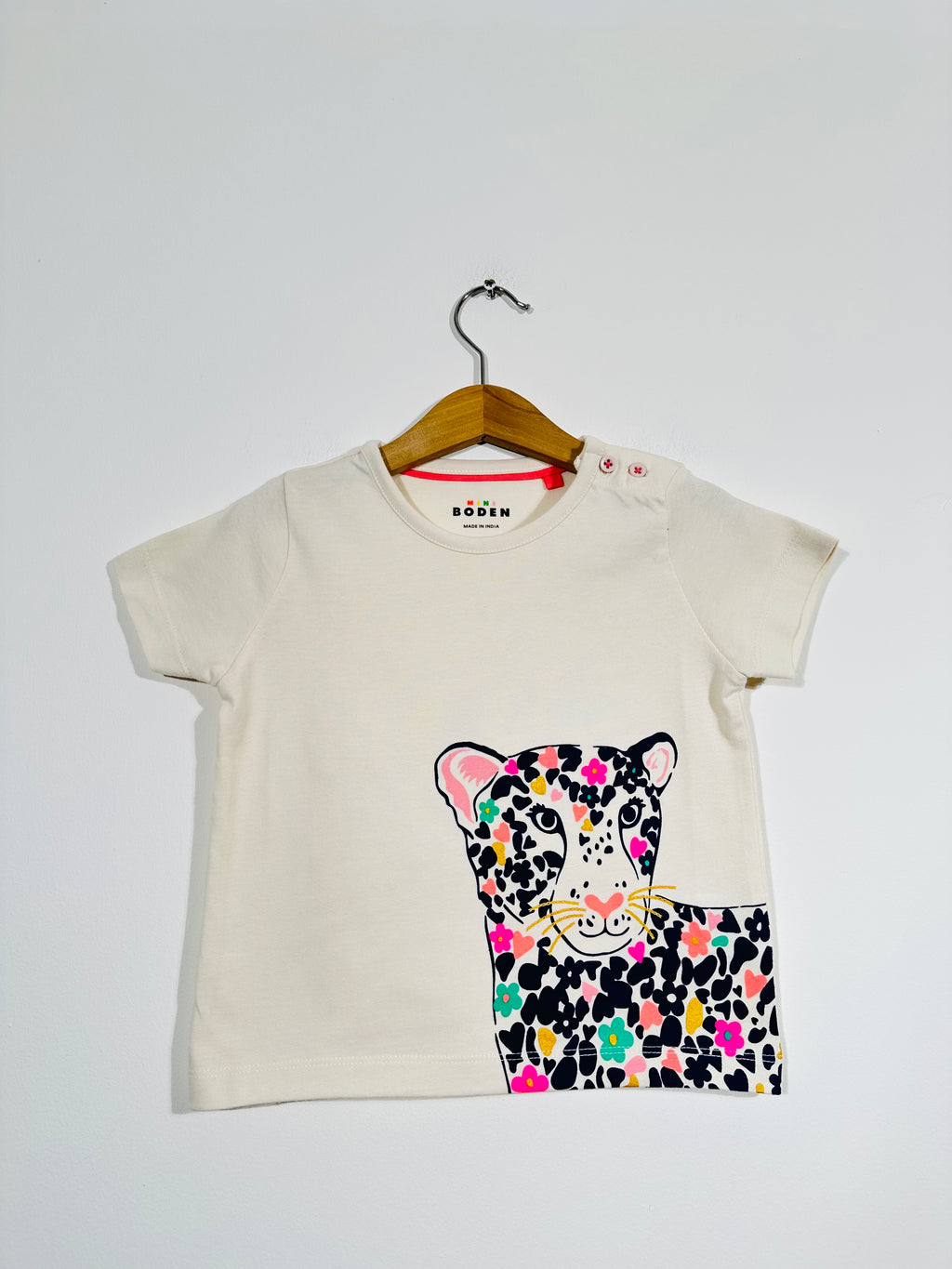 NEW White Leopard Tee (Age 7-8)