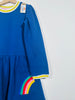 Blue Jumper Dress With Rainbow Trim (7-8 Years)