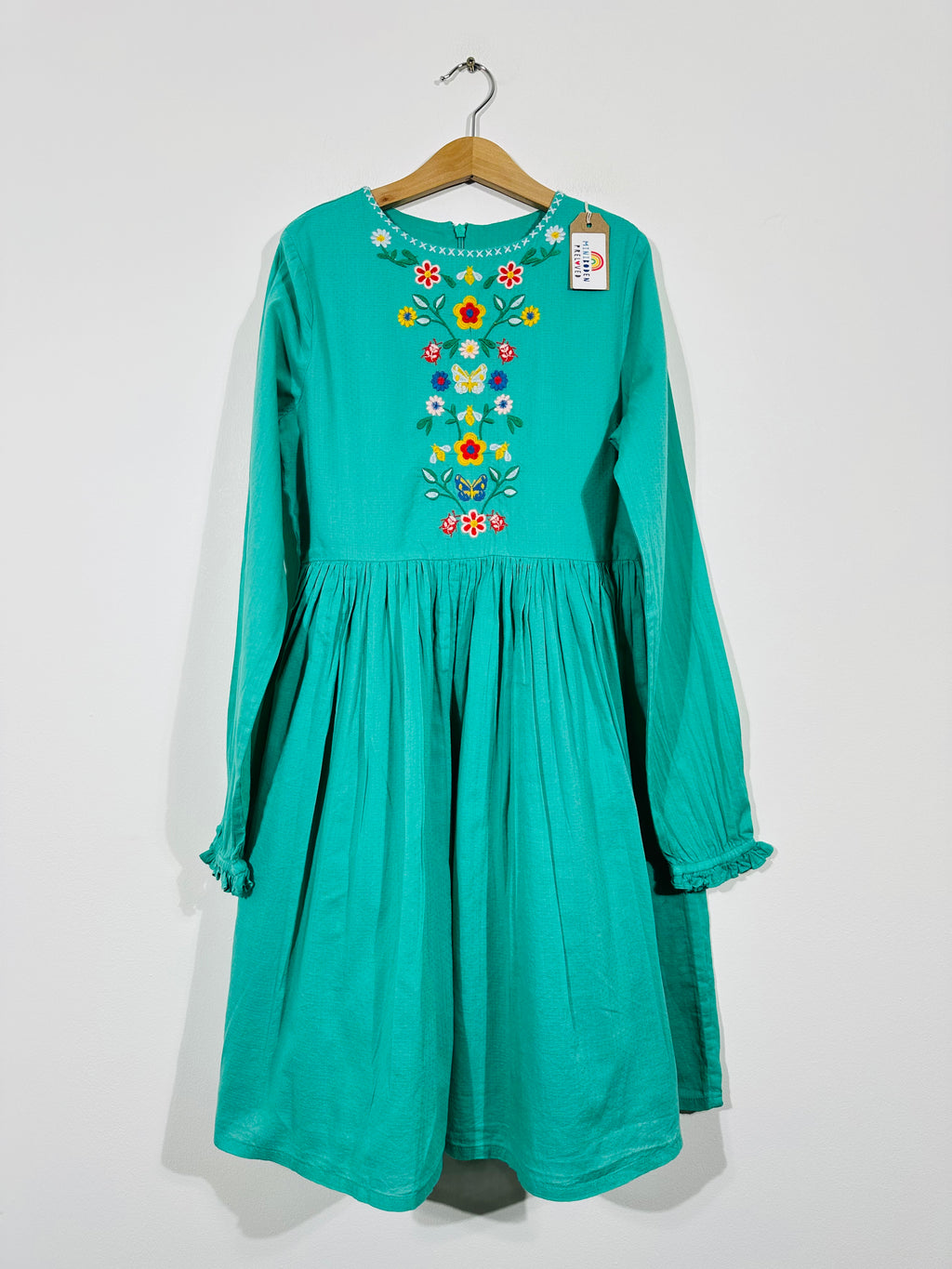 Pretty Embroidered Green Occasion Dress (11-12 Years)