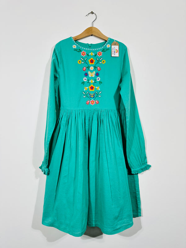 Pretty Embroidered Green Occasion Dress (11-12 Years)