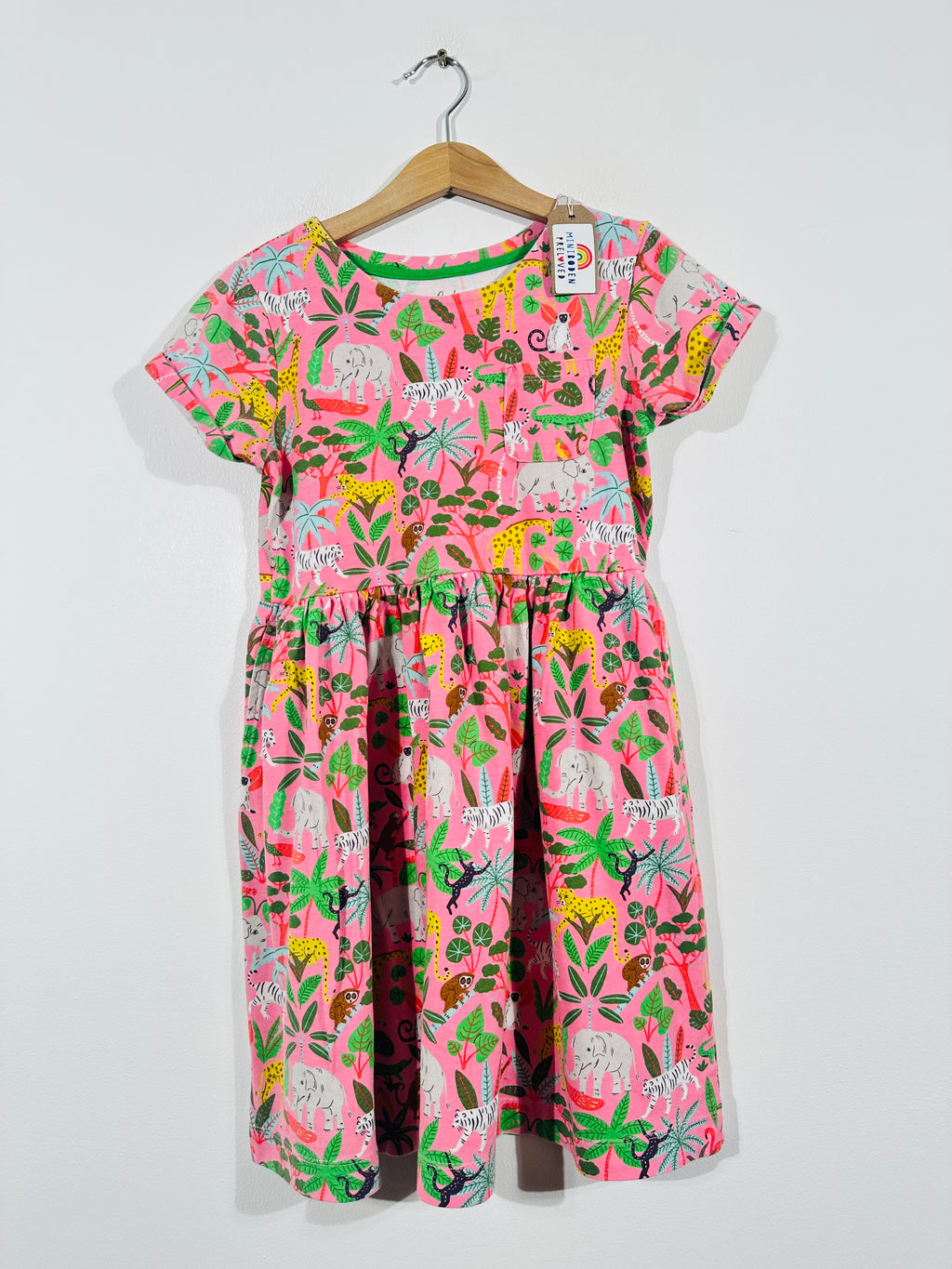 Pink Jungle Animal Design Dress (9-10 Years)