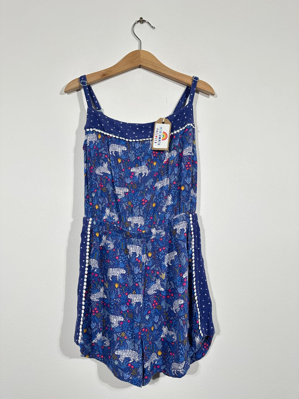 Lovely Jungle Design Blue Playsuit (6-7 Years)