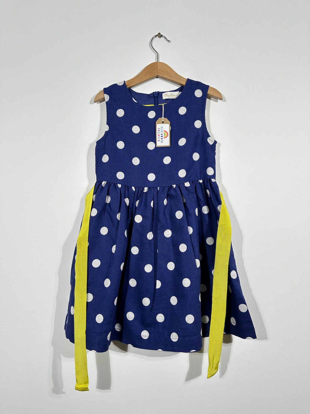 Blue Spotty Linen Tea Dress (5-6 Years)