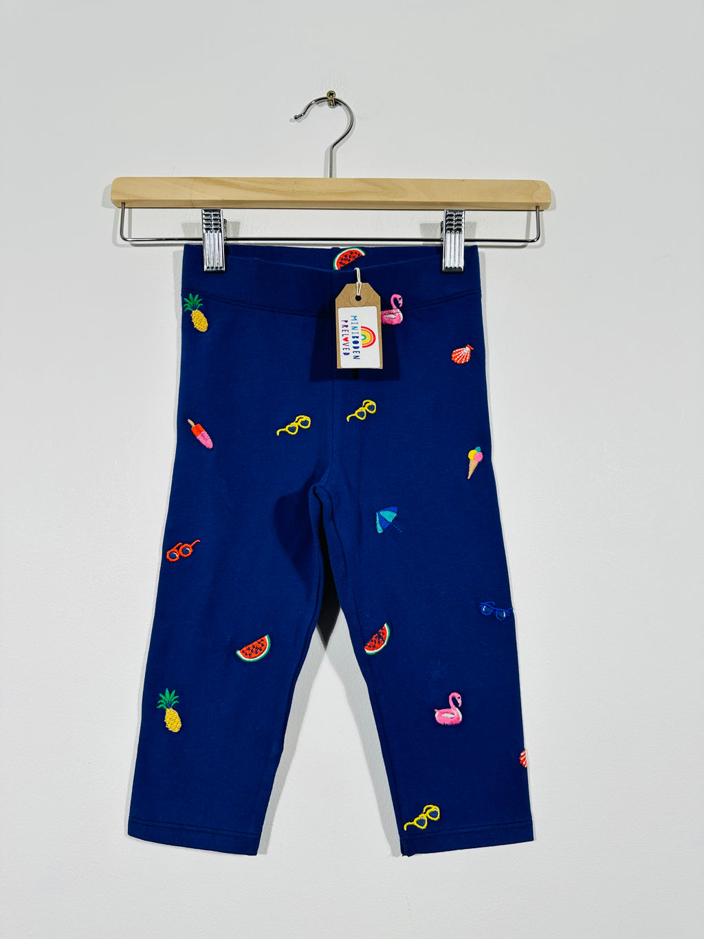 New Holiday Embroidered Short Leggings (5-6 Years)