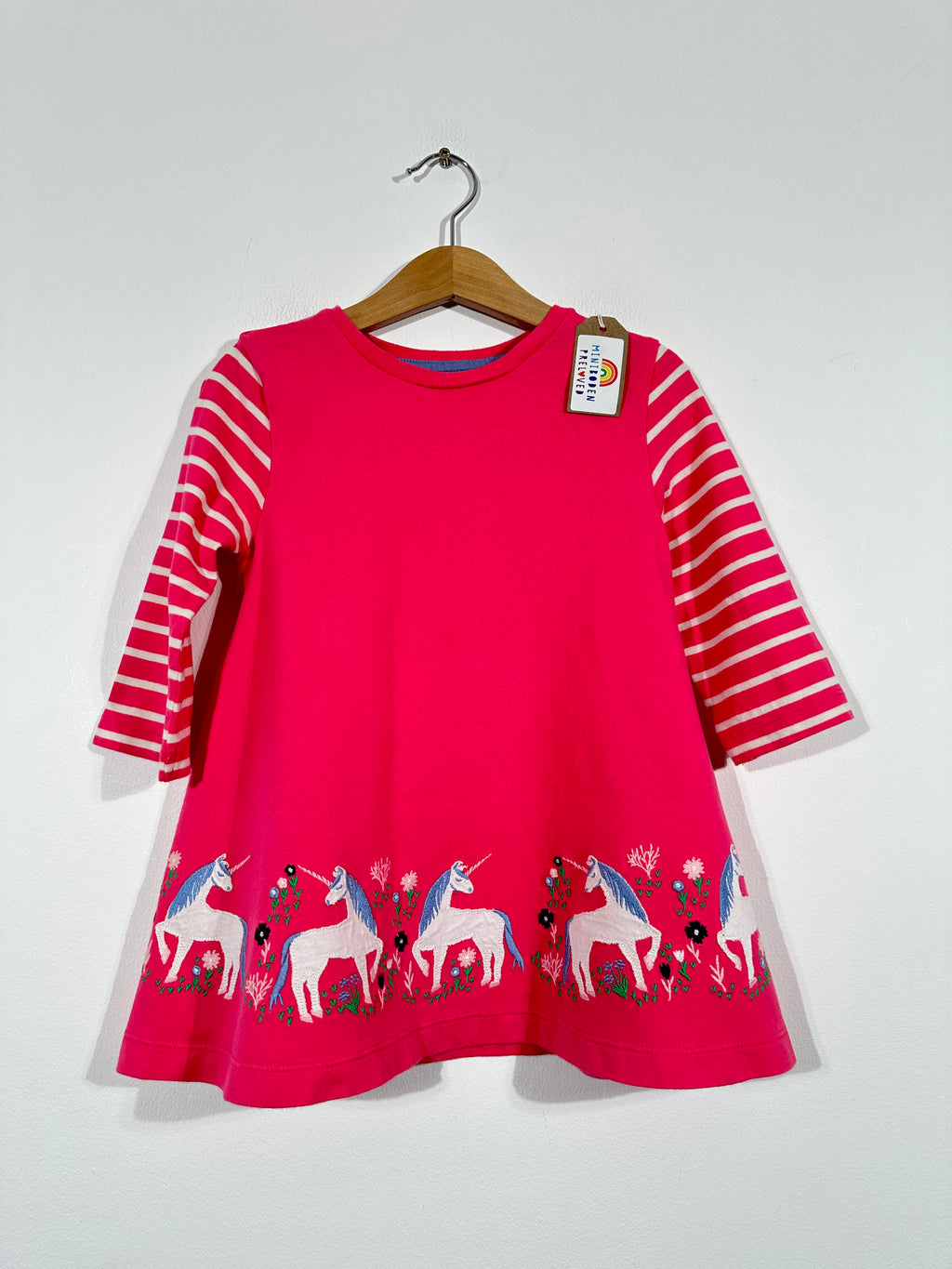 Coral Appliqué Unicorns Tunic Dress (3-4 Years)