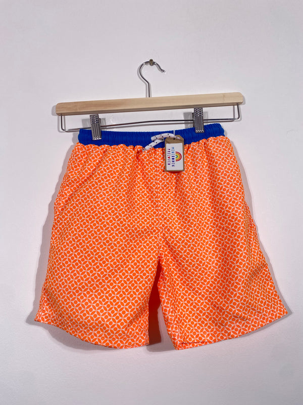 Retro Orange Print Swim Shorts (9-10 Years)