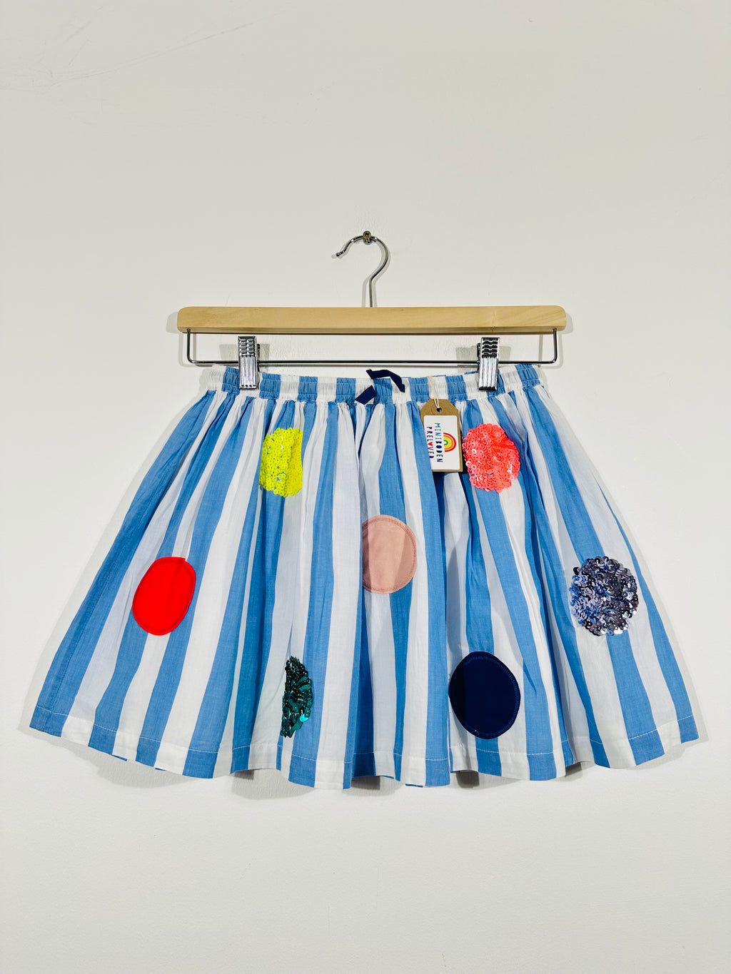 Blue Striped Skirt With Sequin Spots (9-10 Years)