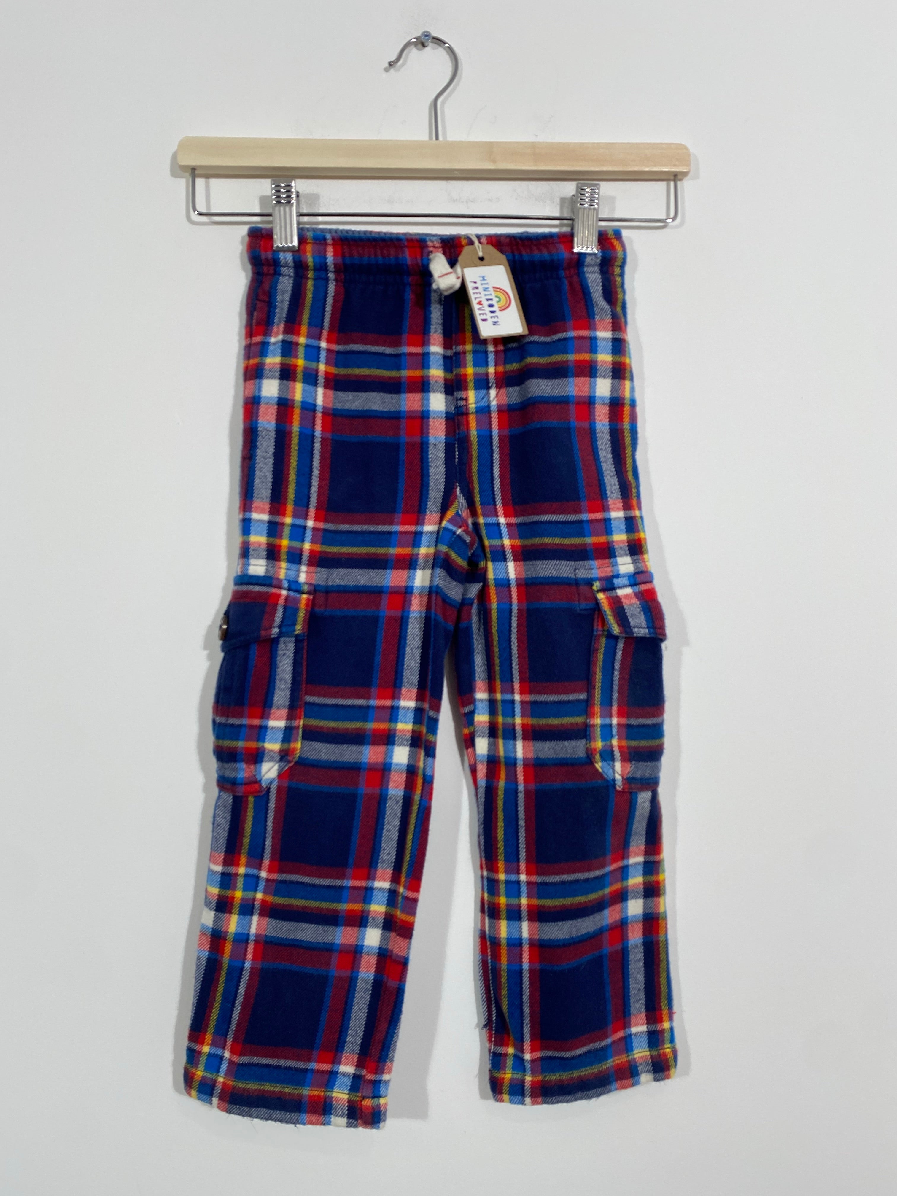 Mini Boden Preloved Grey Checked Tartan Baggies (Age 4)