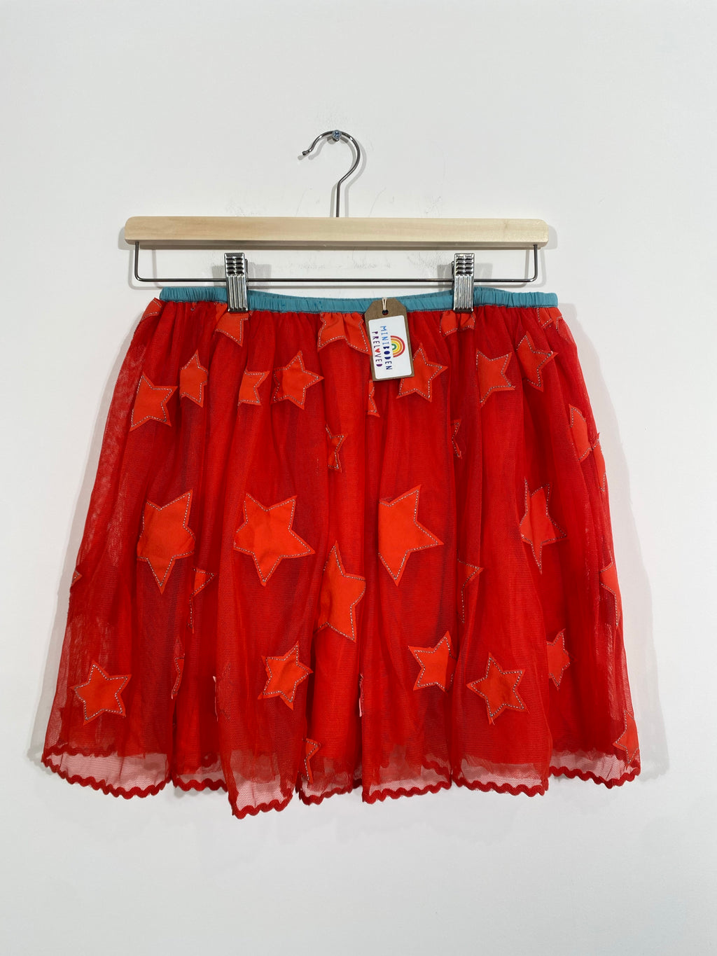 Red Tulle Applique Stars Party Skirt (11-12 Years)