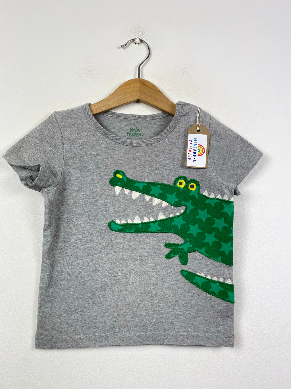 Grey Applique Alligator Design T-Shirt (2-3 Years)