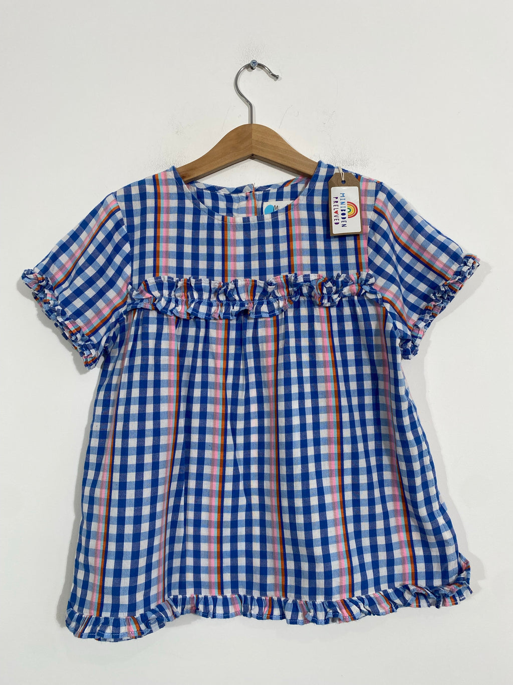 Blue & Orange Checked Blouse (7-8 Years)