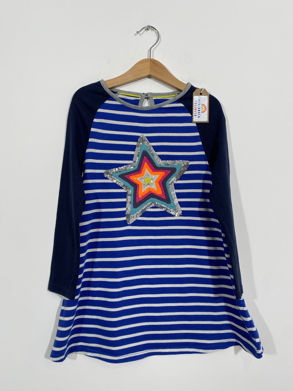 Blue Stripy Applique Star Jersey Dress (4-5 Years)