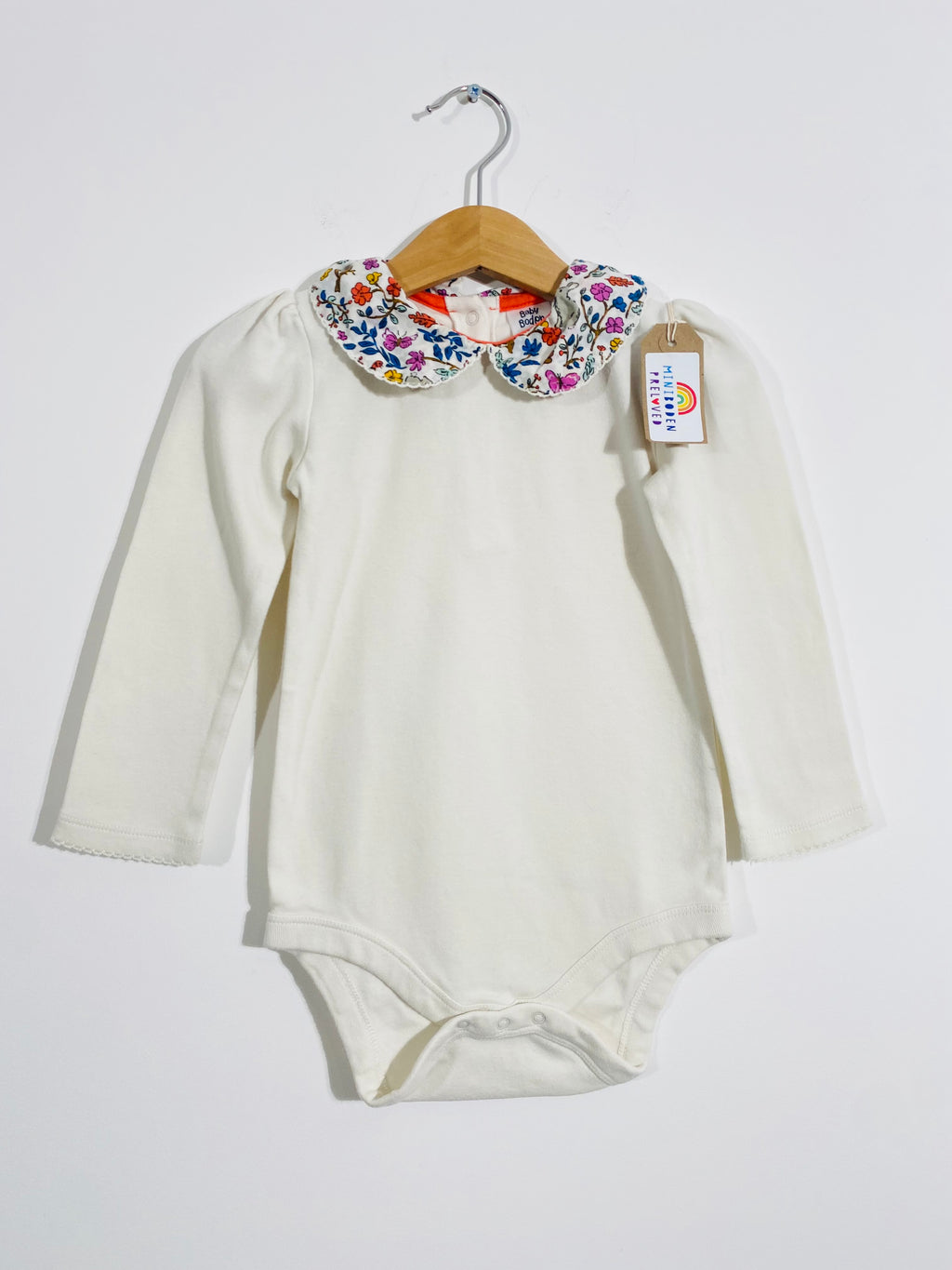 White Vest With Woodland Print Collar (2-3 Years)
