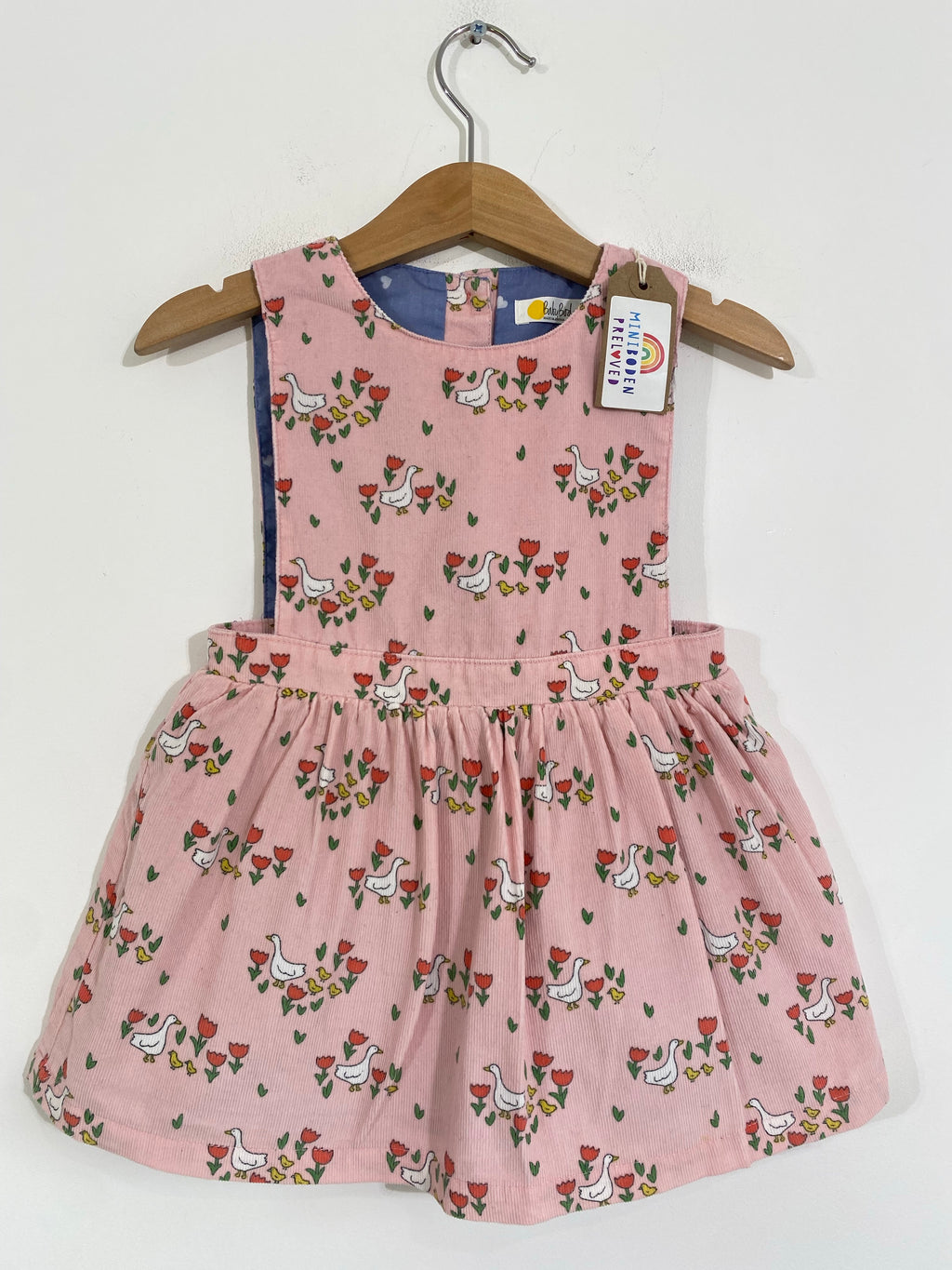 Beautiful Puddle Duck Design Needlecord Pinafore Dress (6-12 Months)
