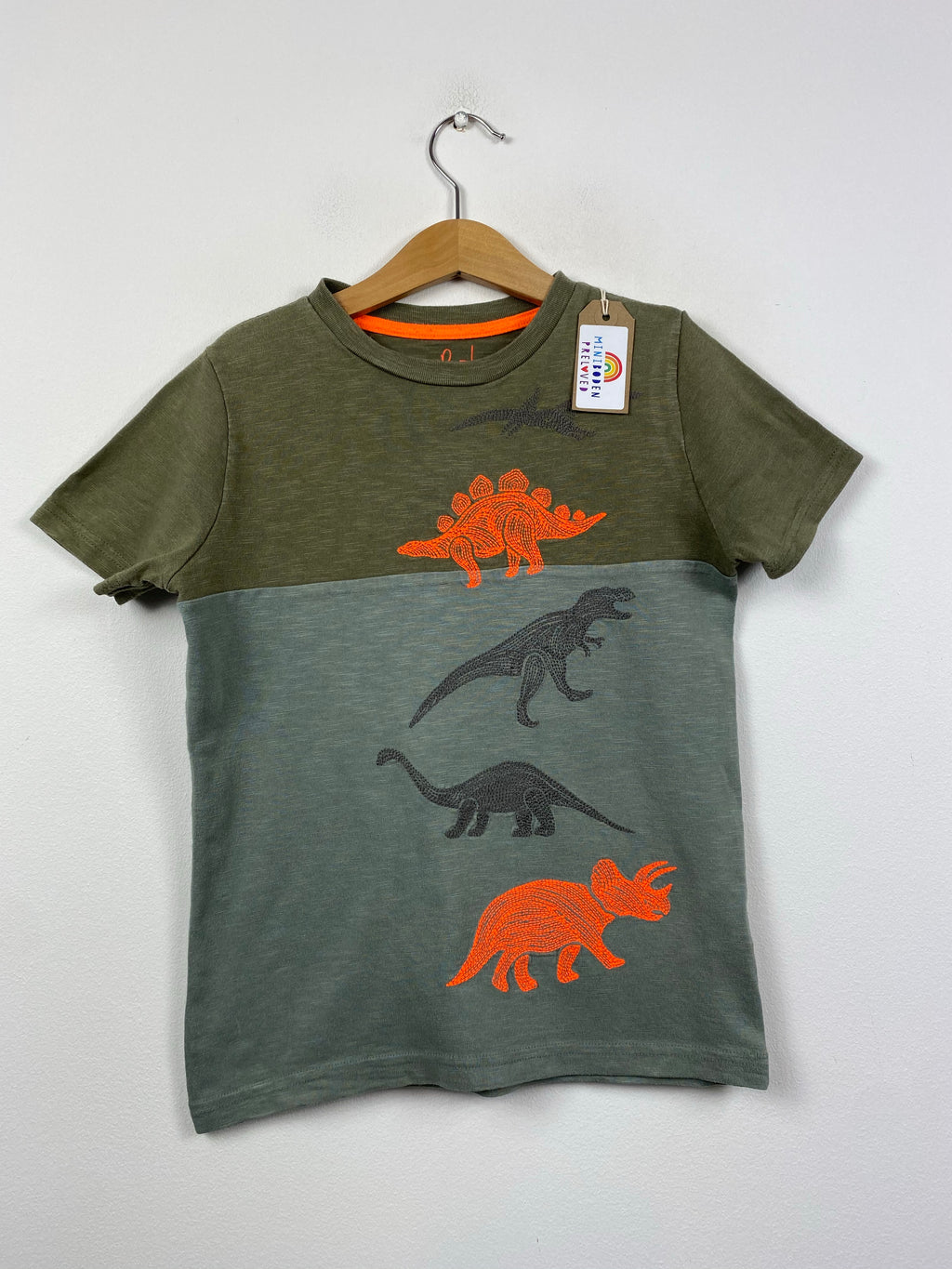 Green Embroidered  Dinosaur T-Shirt (7-8 Years)