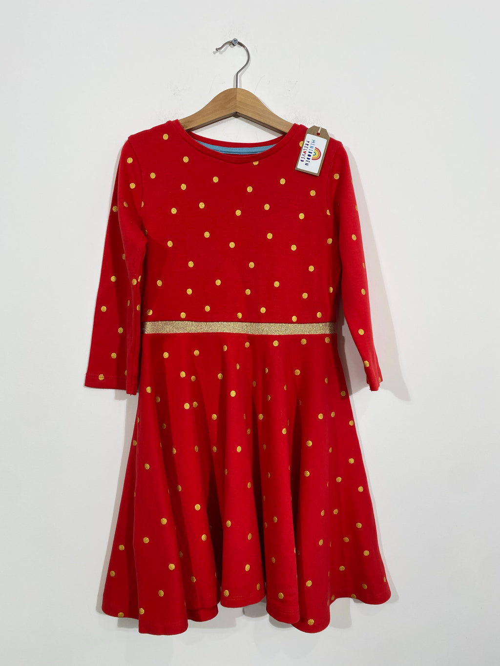 Red Glitter Spots Jersey Dress (7-8 Years)