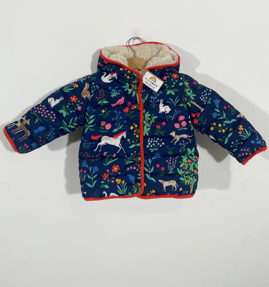 Navy Enchanted Forest Fleece Lined Jacket (6-12 Months)