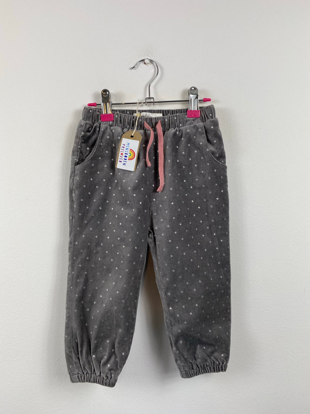 Glitter Sparkle Grey Velour Trousers (12-18 Months)