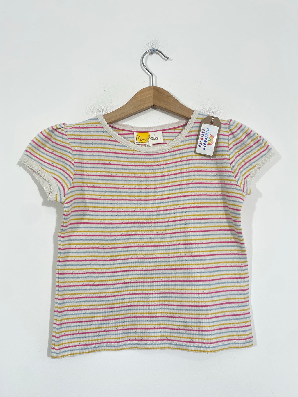 Pretty Candy Cane Striped Pointelle Top (6-7 Years)