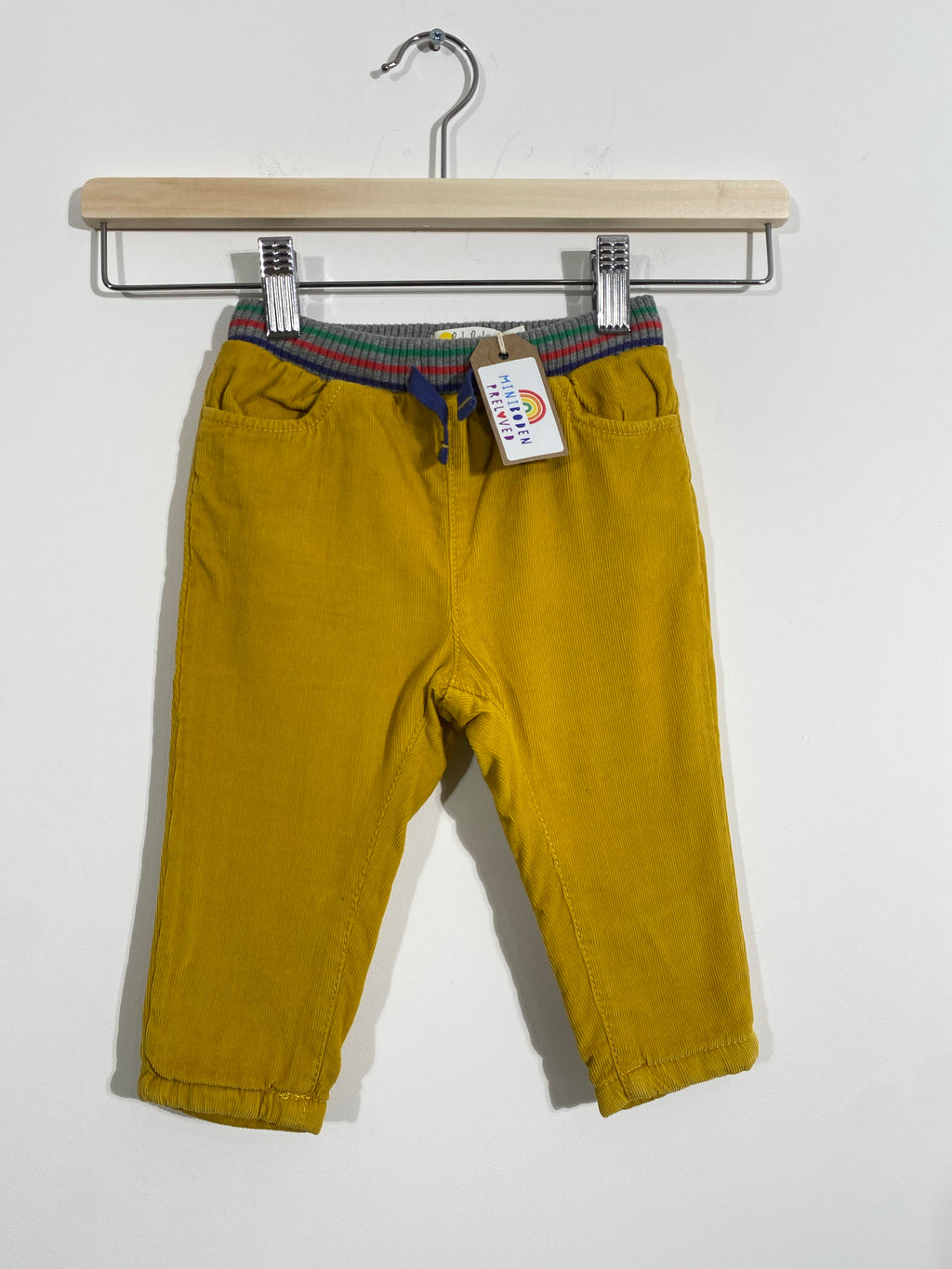 Mustard Needlecord Trousers With Cotton Lining (6-12 Months)