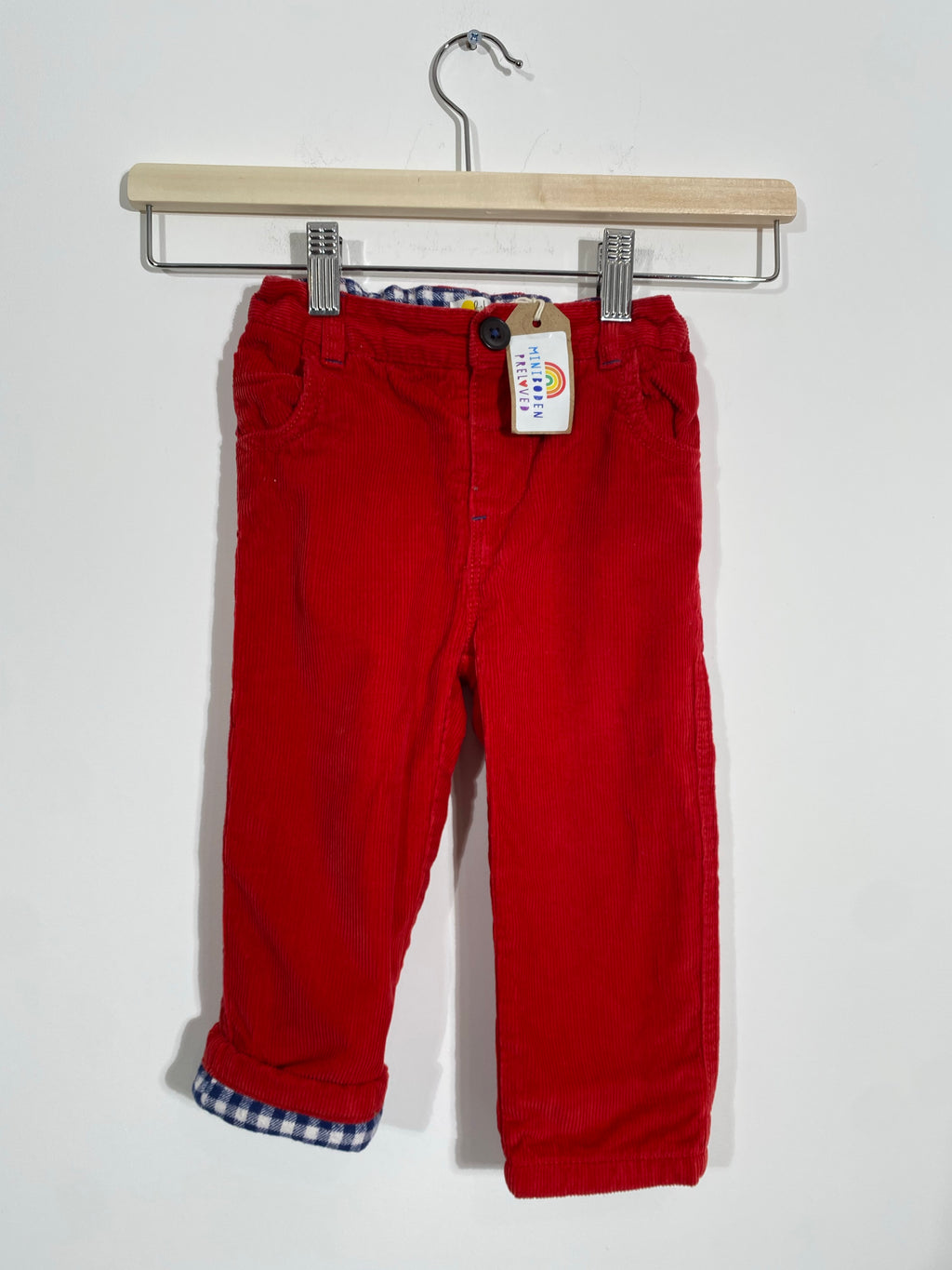 Bright Red Needlecord Trousers With Cotton Lining (18-24 Months)