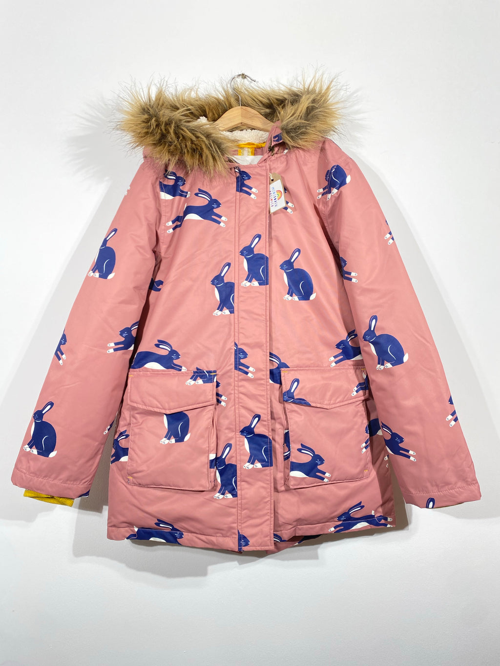 As NEW Rabbit Print Pink Parka Coat (13-14 Years)