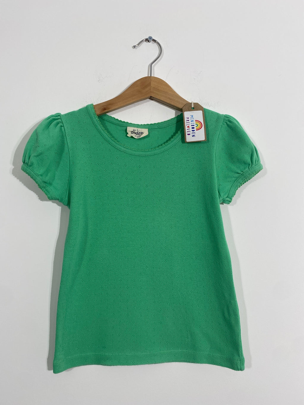 Green Pointelle Top (7-8 Years)