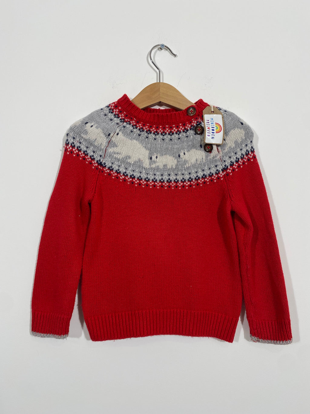 Red Polar Bear Knitted Jumper (3-4 Years)