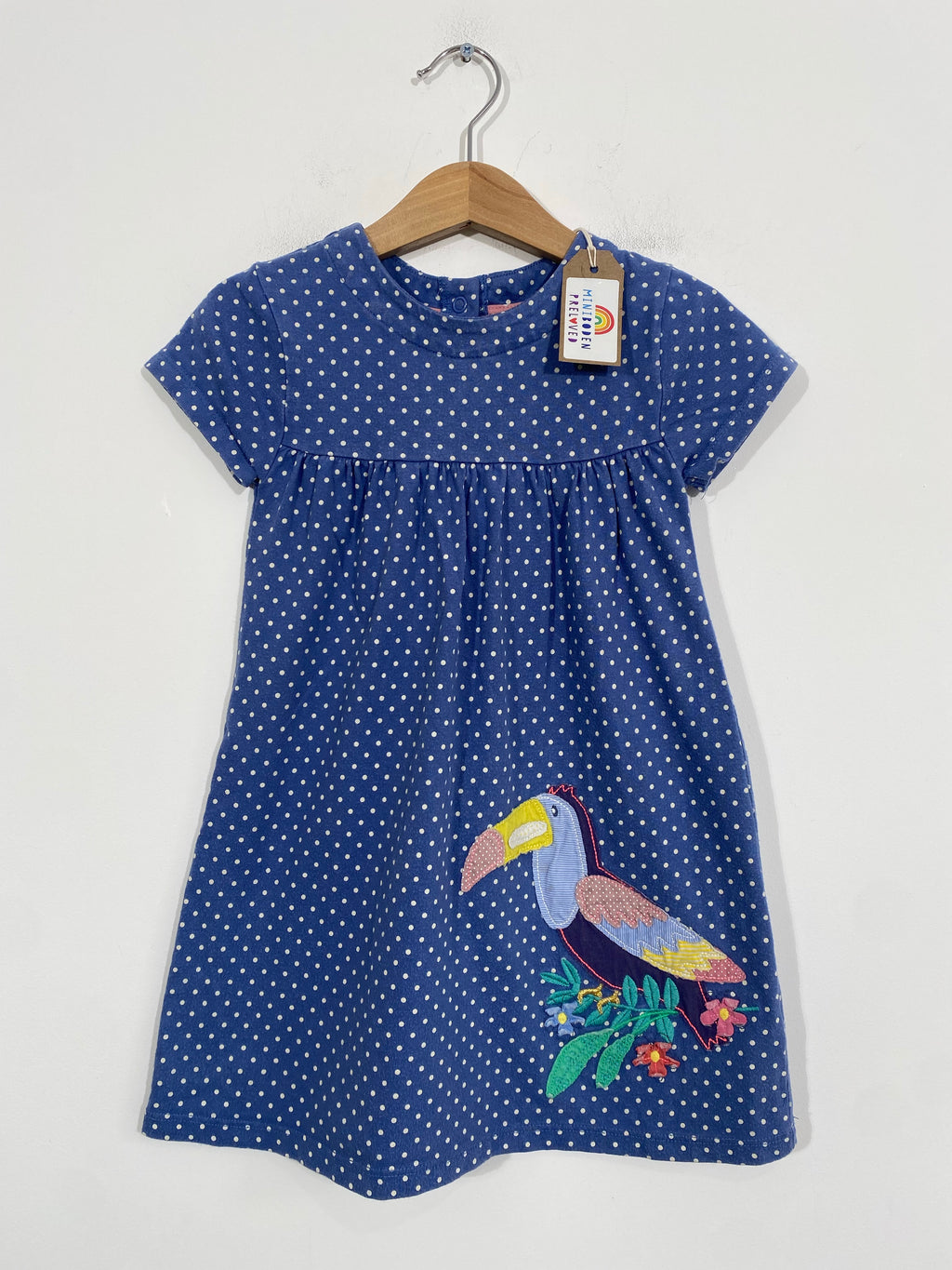 Blue Spotty Appliqué Toucan Dress (2-3 Years)
