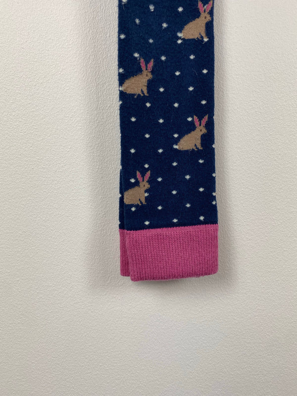 Lovely Navy Rabbit Print Footless Tights (3-4 Years)