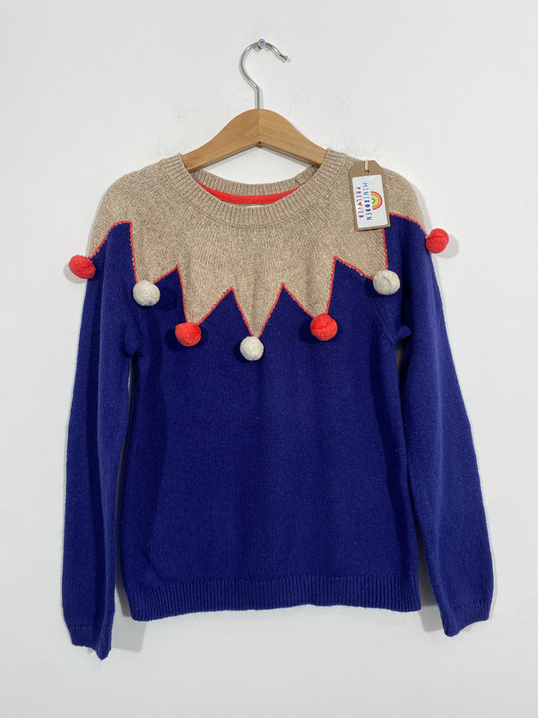 Navy PomPom Design Christmas Jumper (7-8 Years)