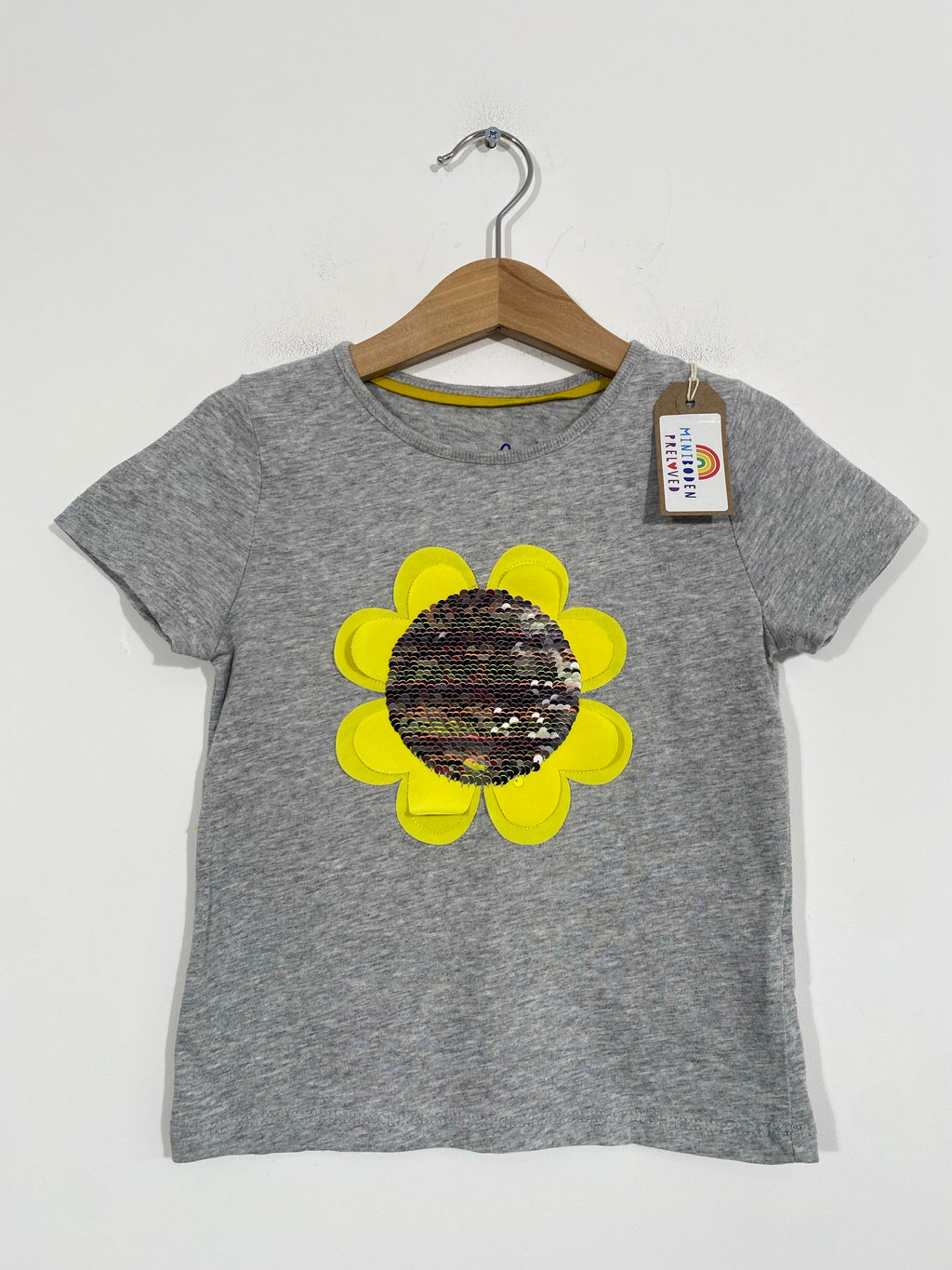 Grey Sequin Colour Change Flower T-Shirt (3-4 Years)