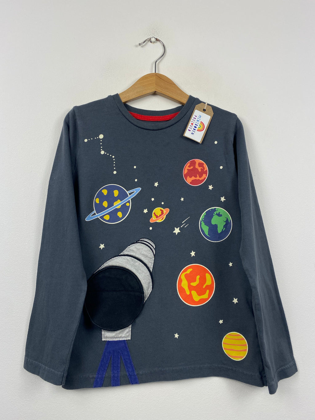 Grey Space Design T-Shirt (7-8 Years)
