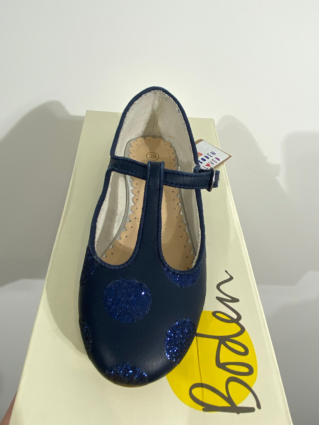 NEW Navy Sequin Spot Party Shoes (Size 28)