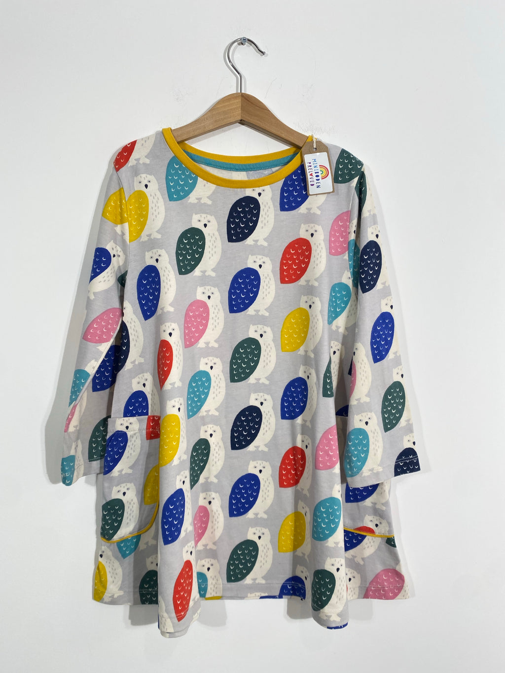 Vibrant Owl Print Tunic Dress (9-10 Years)