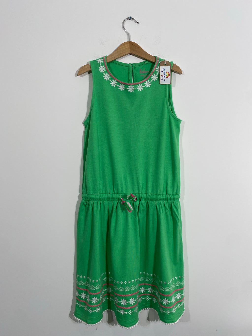 Lovely Green Embroidered Jersey Sun Dress (9-10 Years)