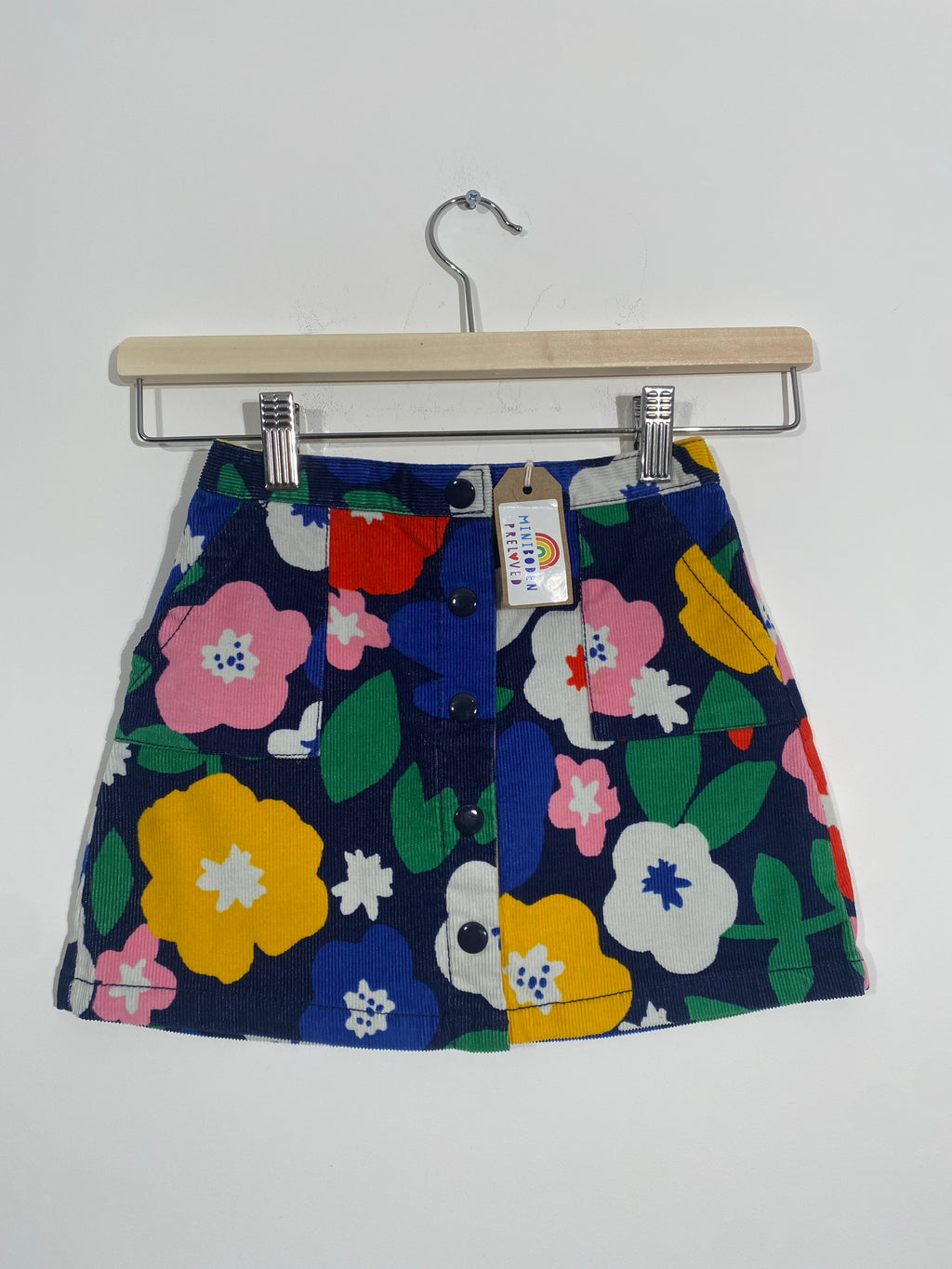 Button Up Floral Needlecord Skirt (5-6 Years)