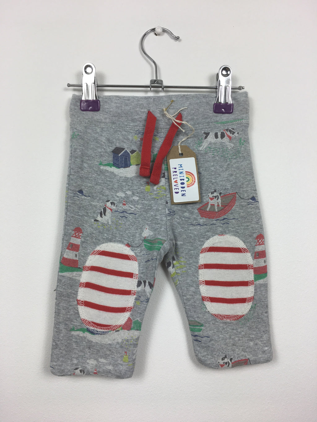 Reversible Dog/Red Stripe Joggers (0-3 Months)