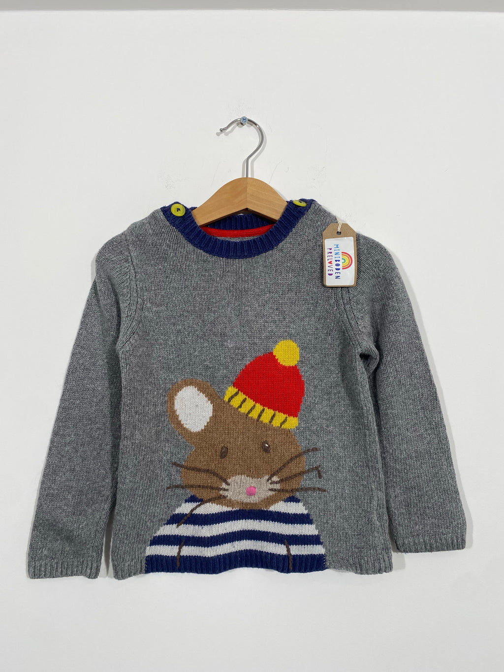 Winter Mouse Grey Knitted Jumper (2-3 Years)