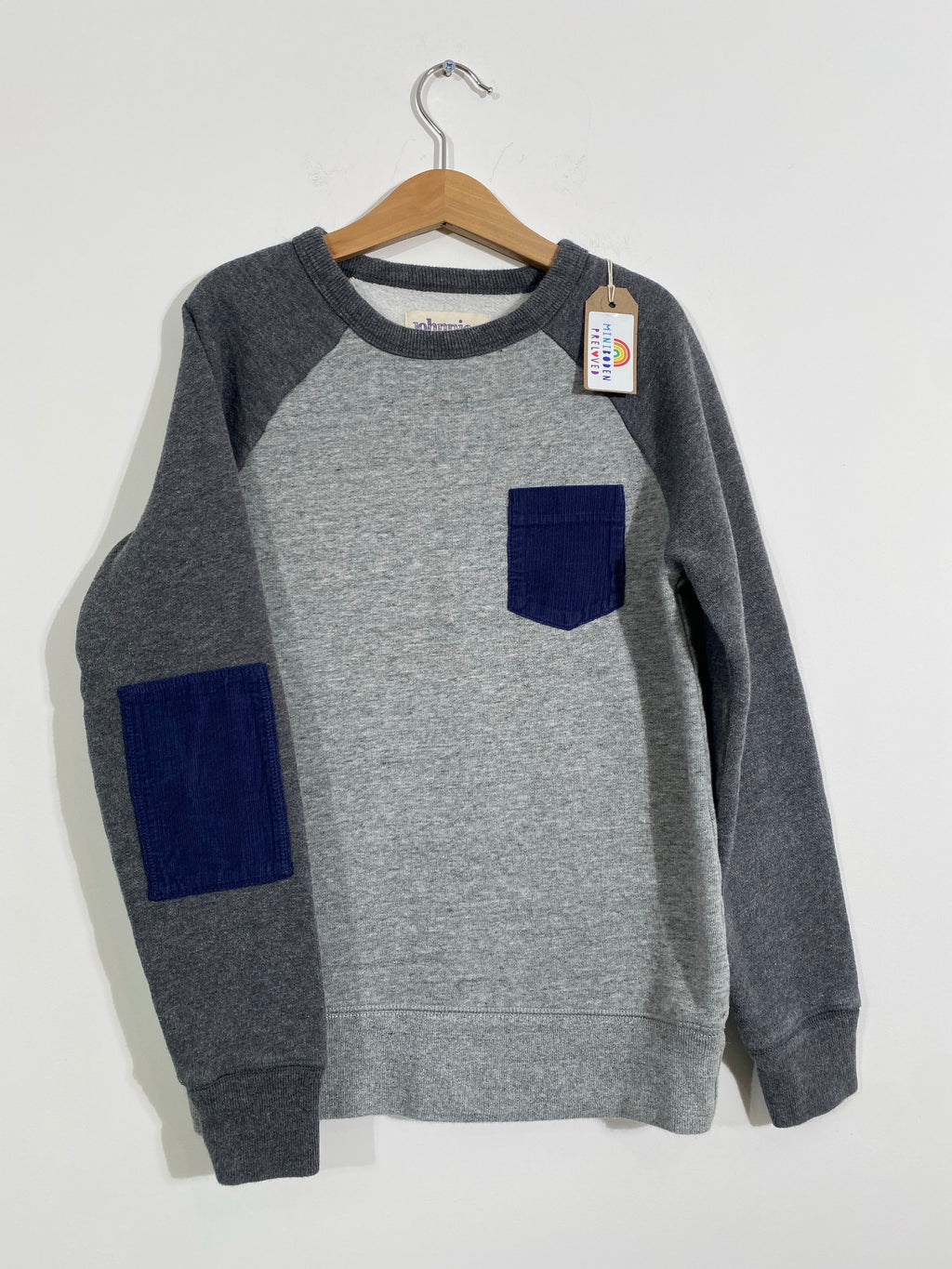 Cosy Grey Jumper With Applique Elbow Patches (9-10 Years)